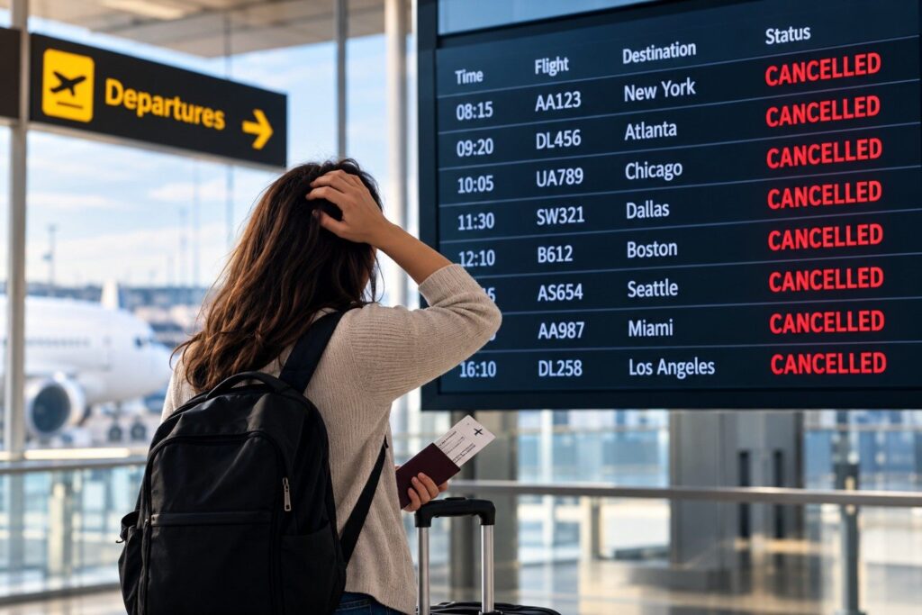 What to do when your flight is cancelled at the airport