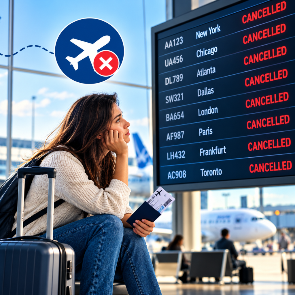 flight is cancelled at the airport